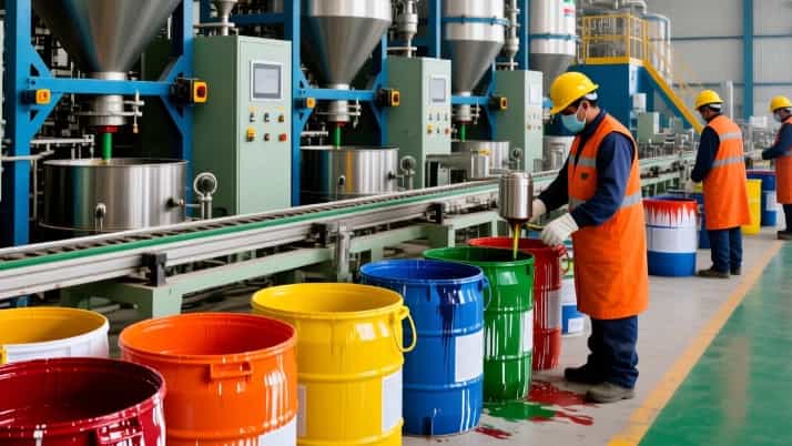 تولید رنگ‌های صنعتی در شرکت نگین فام ایرانیان